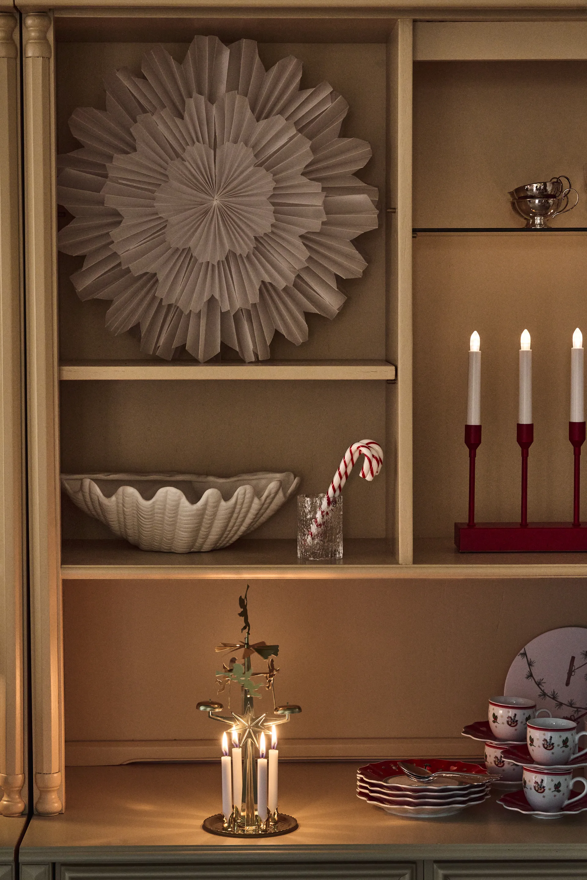 Kindle portabel Adventsleuchter 30 cm, Dunkelrot Scandi Living