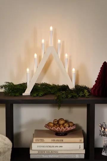 Nord Adventsleuchter 40 cm - Weiß lasiert - Scandi Living