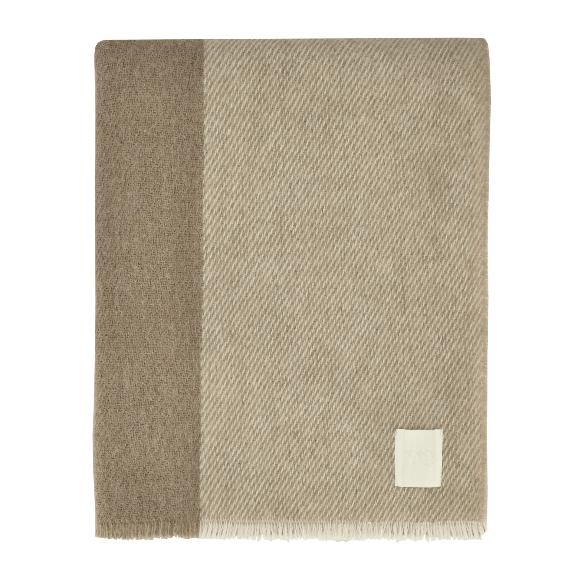 Row gestreiftes Wollplaid, Beige, 120 x 185cm Scandi Living