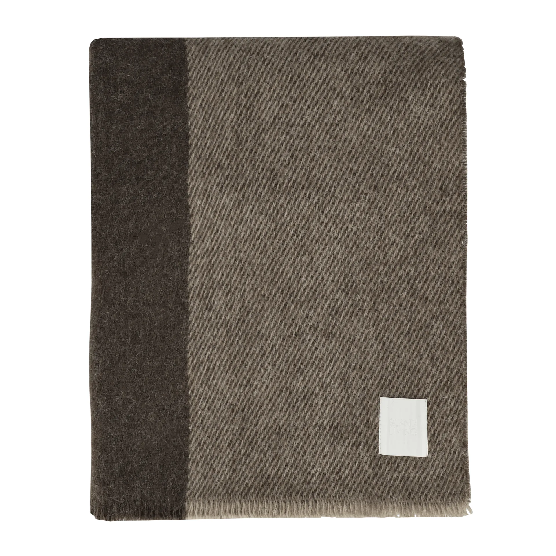 Row gestreiftes Wollplaid, Braun, 120 x 185 cm Scandi Living