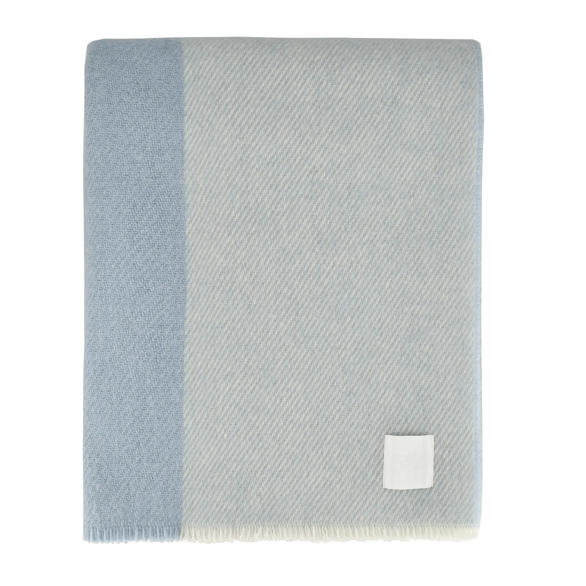 Row gestreiftes Wollplaid, Hellblau, 120 x 185cm Scandi Living