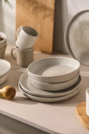 Sandsbro Pastateller hellgrau, Ø23 cm, 8er pack - Scandi Living