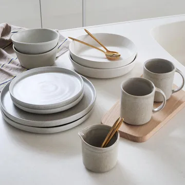 Sandsbro Speiseteller hellgrau, Ø26 cm, 4er pack - Scandi Living