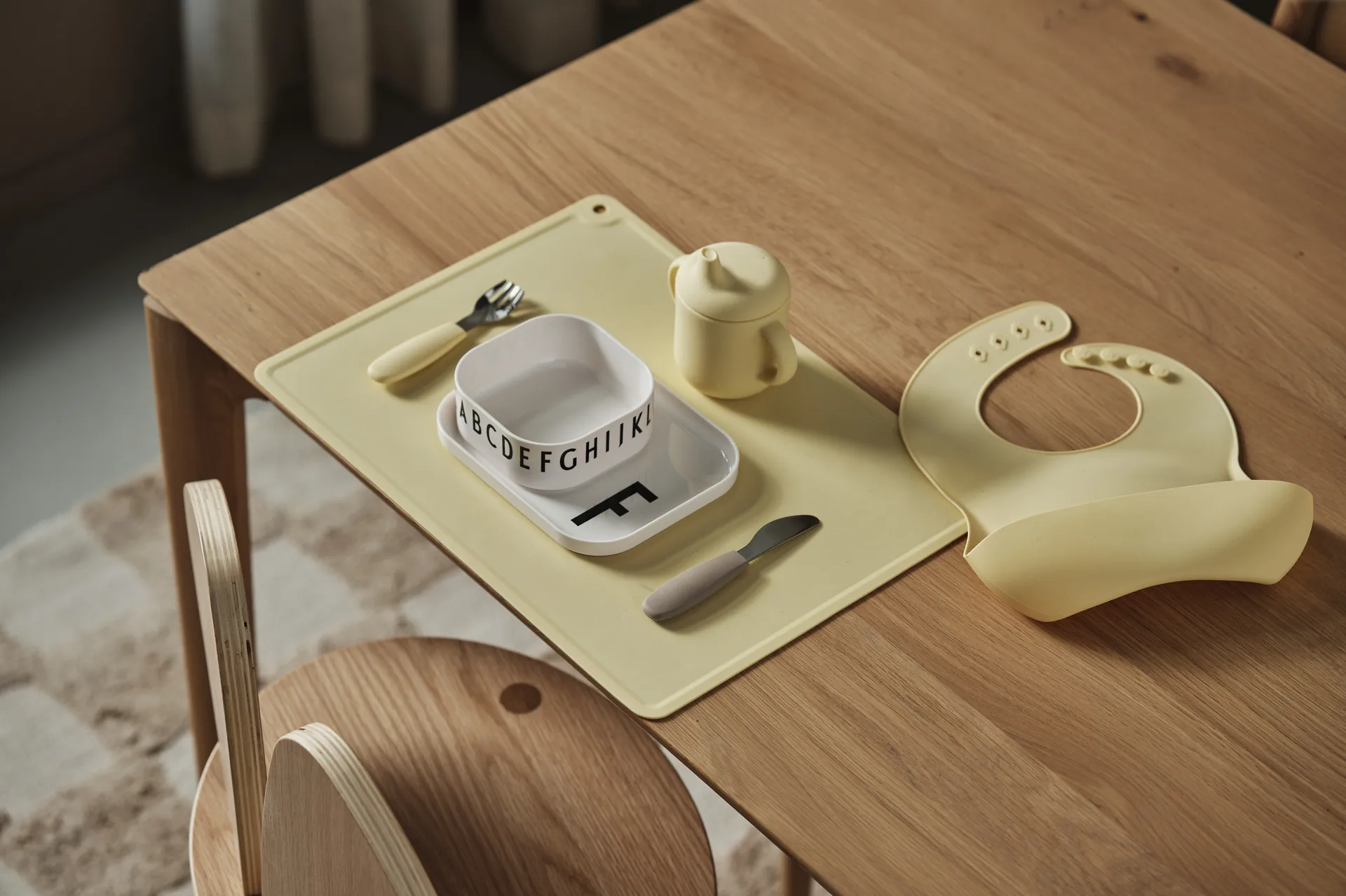 Silly Lätzchen Silikon 2er-Pack, Blush-lemon Scandi Living