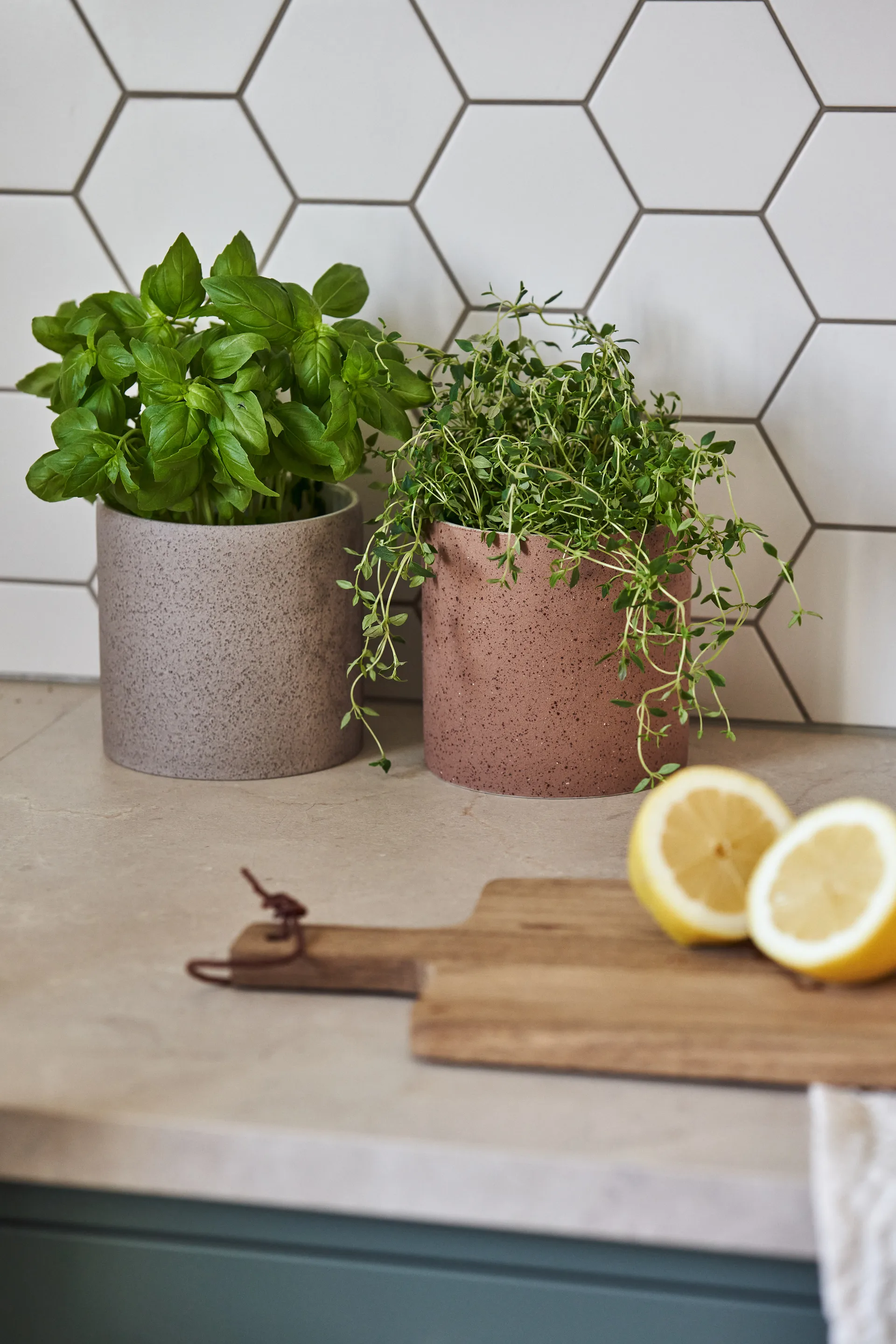 Speckled Blumentopf Ø 12 cm, Beige Scandi Living