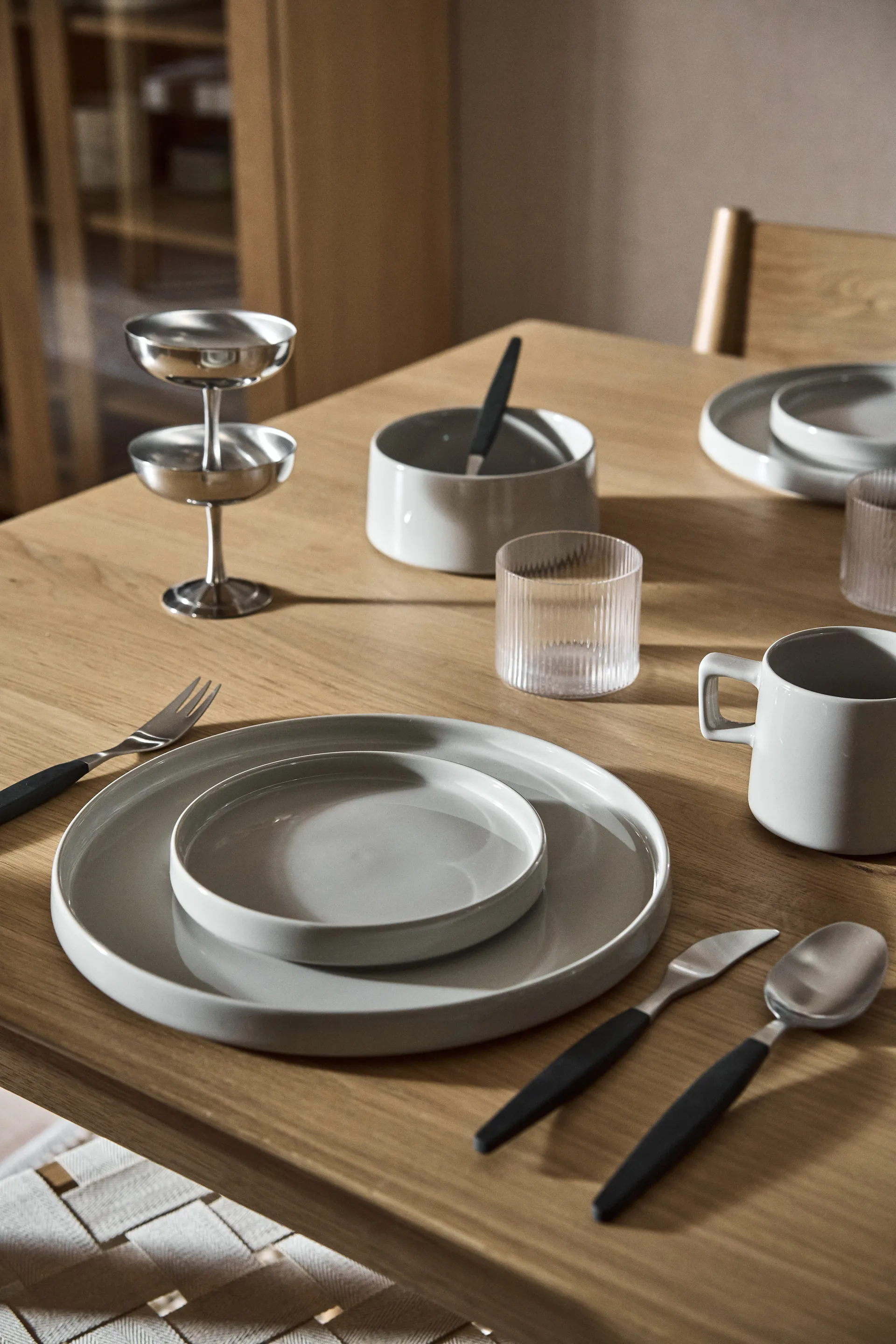 Taper Service-Set 12 Teile - Hellgrau,  Scandi Living