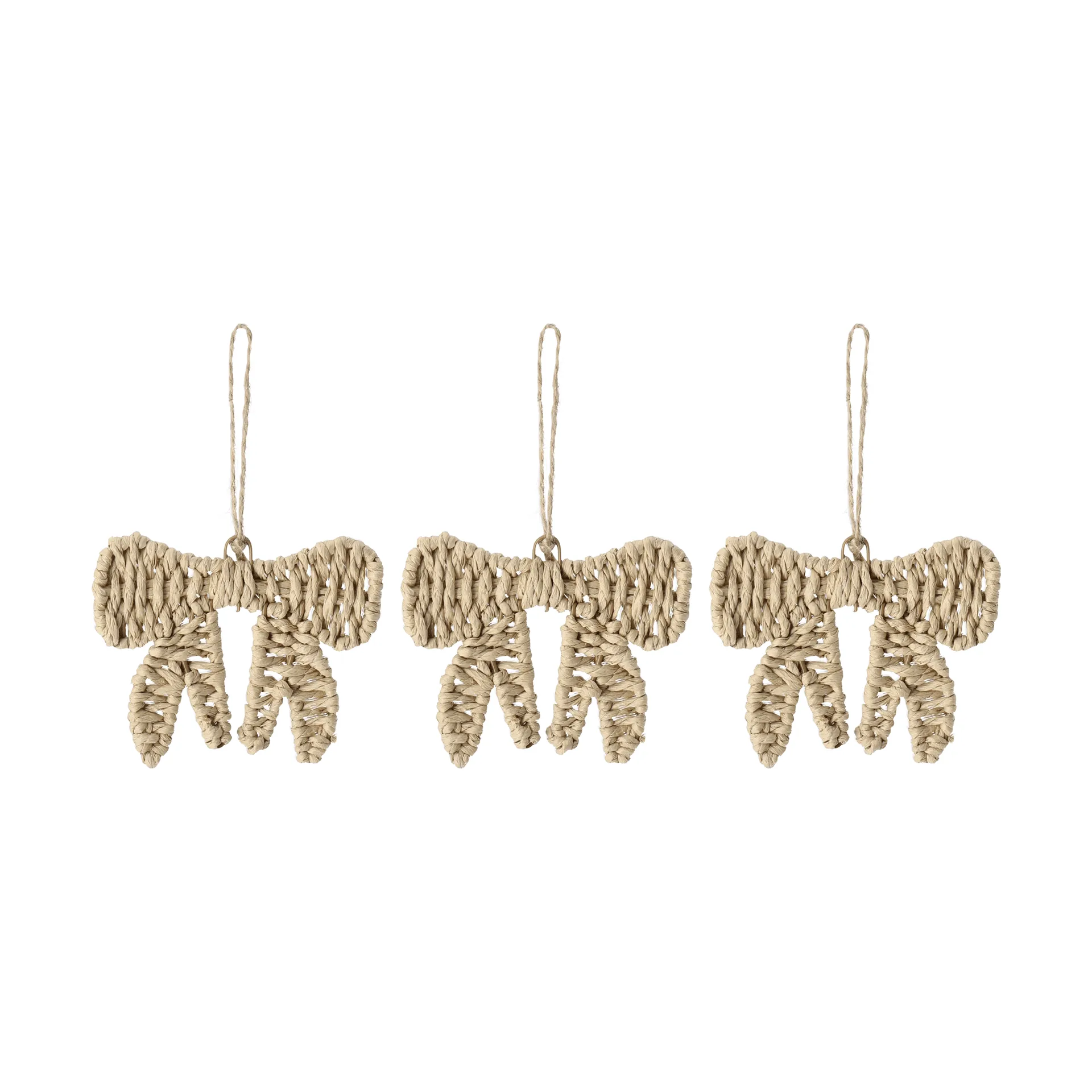 Twine Christbaumschmuck Schleife, 3er-Pack, Natur Scandi Living