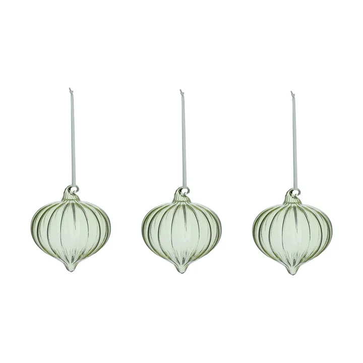 Whisper Christbaumkugel, 3er-Pack - Grün - Scandi Living