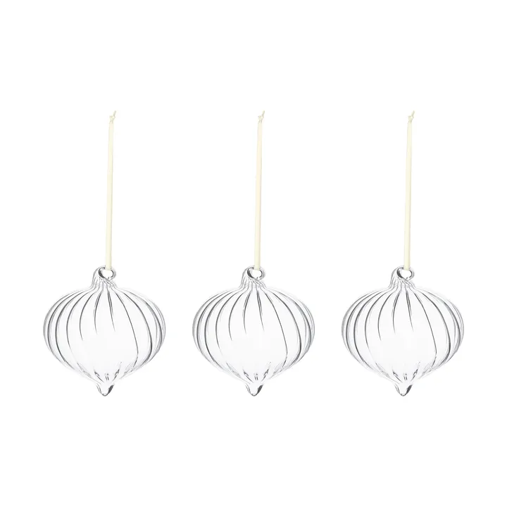 Whisper Christbaumkugel, 3er-Pack - Klar - Scandi Living