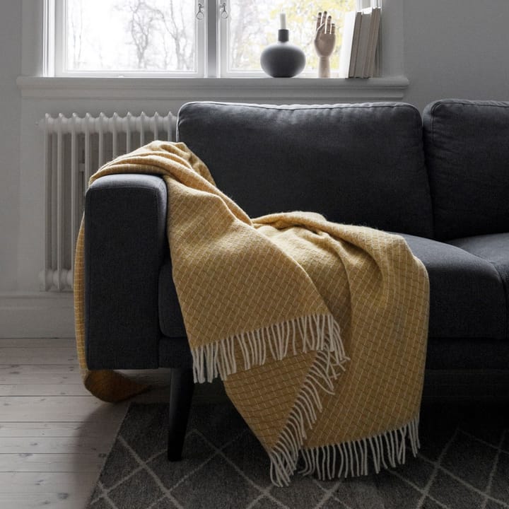 Wicker Wolldecke, Mustard Scandi Living