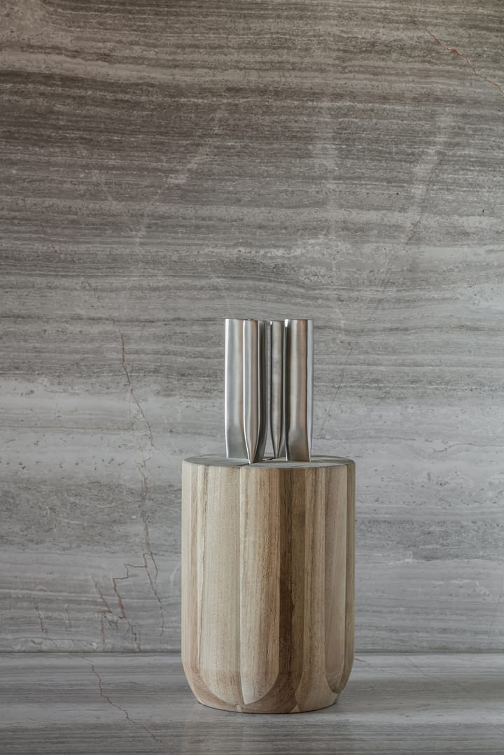 Basis Messerset mit Messerblock, 5-teilig, Wood-steel grey Serax