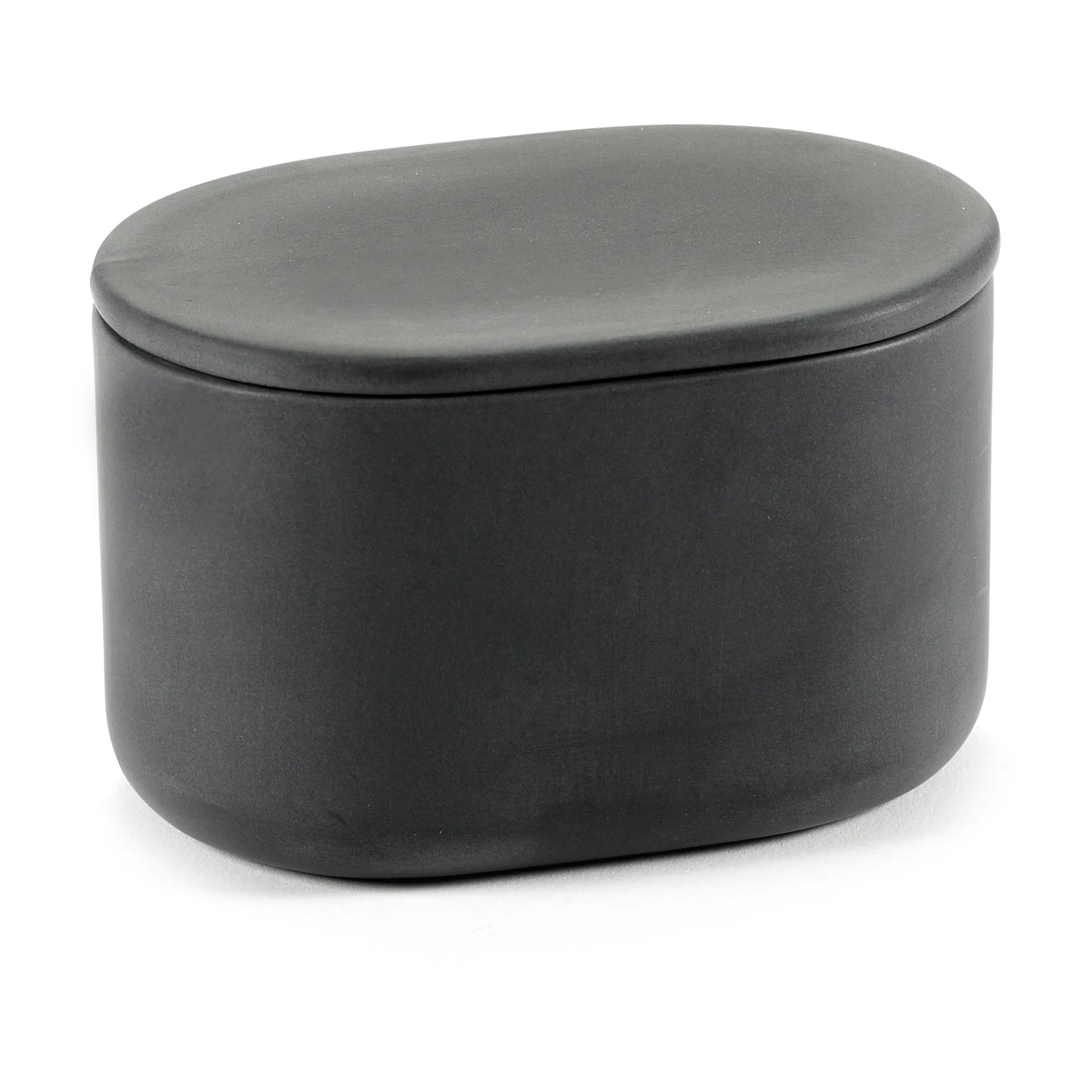 Cose Aufbewahrungsdose oval mit Deckel hoch 6,5 x 10,2 cm, Dark Grey Serax