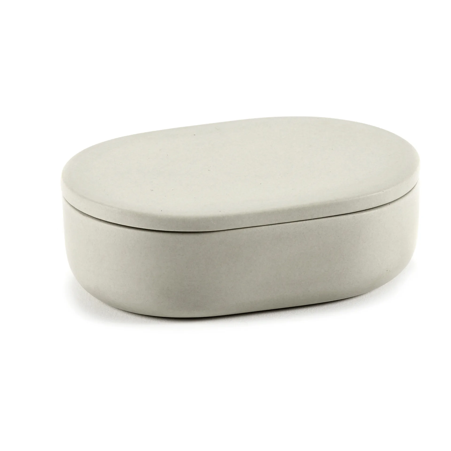 Cose Aufbewahrungsdose oval mit Deckel S 3,3 x 10,2 cm, Beige Serax