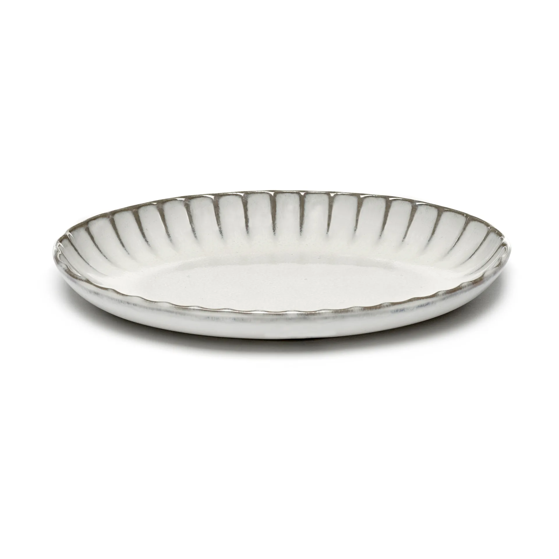 Inku ovale Servierschale 15,4 x 22 cm, White Serax