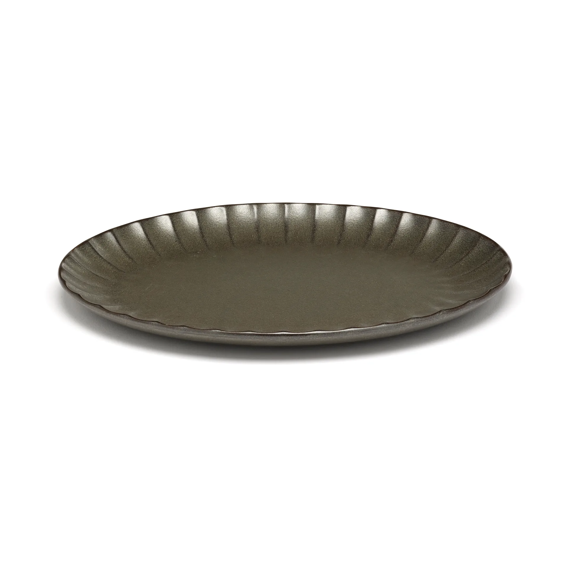 Inku ovaler Teller S 17,5 x 25 cm, Green Serax