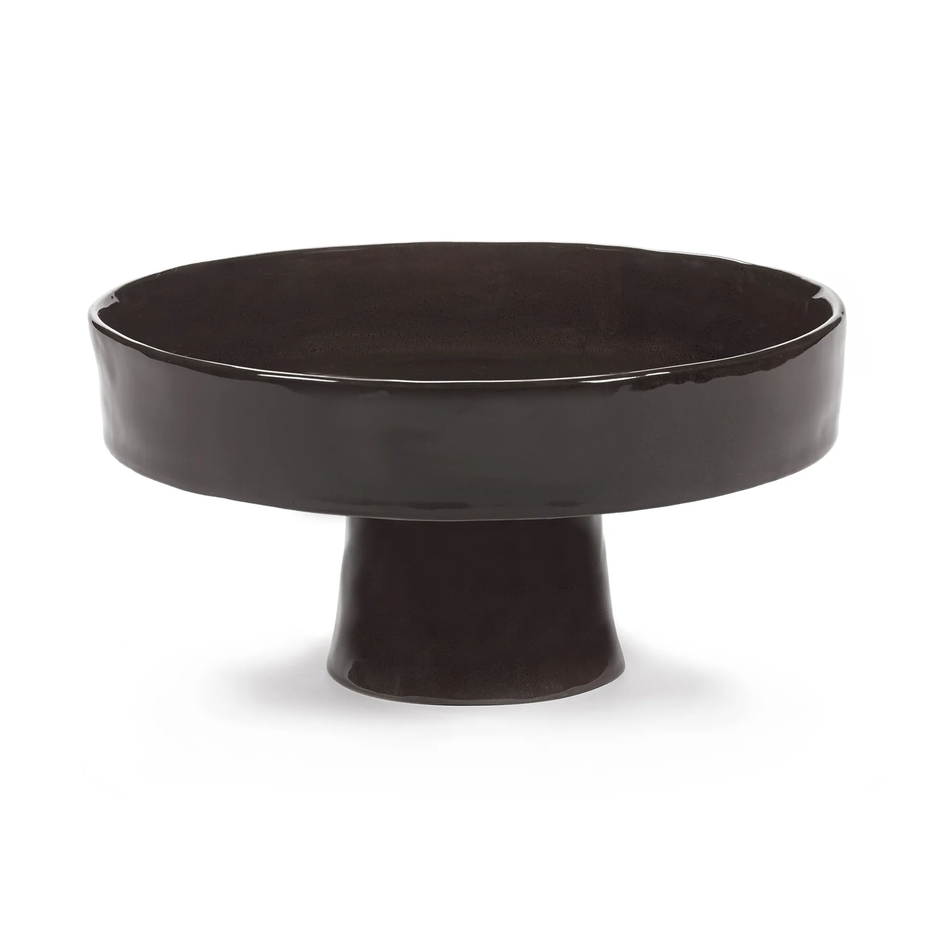 La Mère tiefes Tablett auf Fuß L Ø25 cm, Ebony Serax