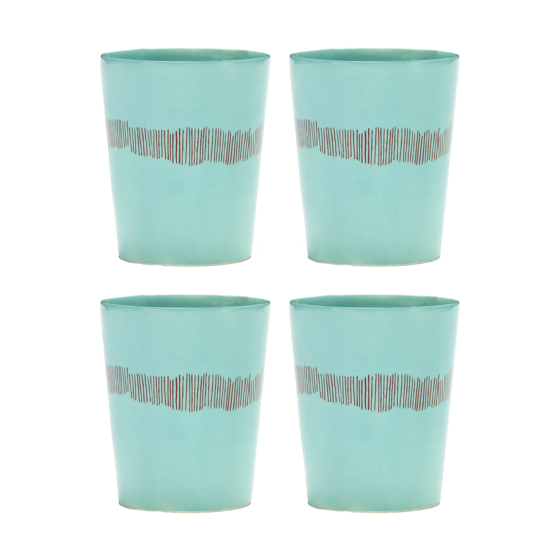 Ottolenghi Feast Teetasse 33 cl 4er Pack, Azure stripes-red Serax