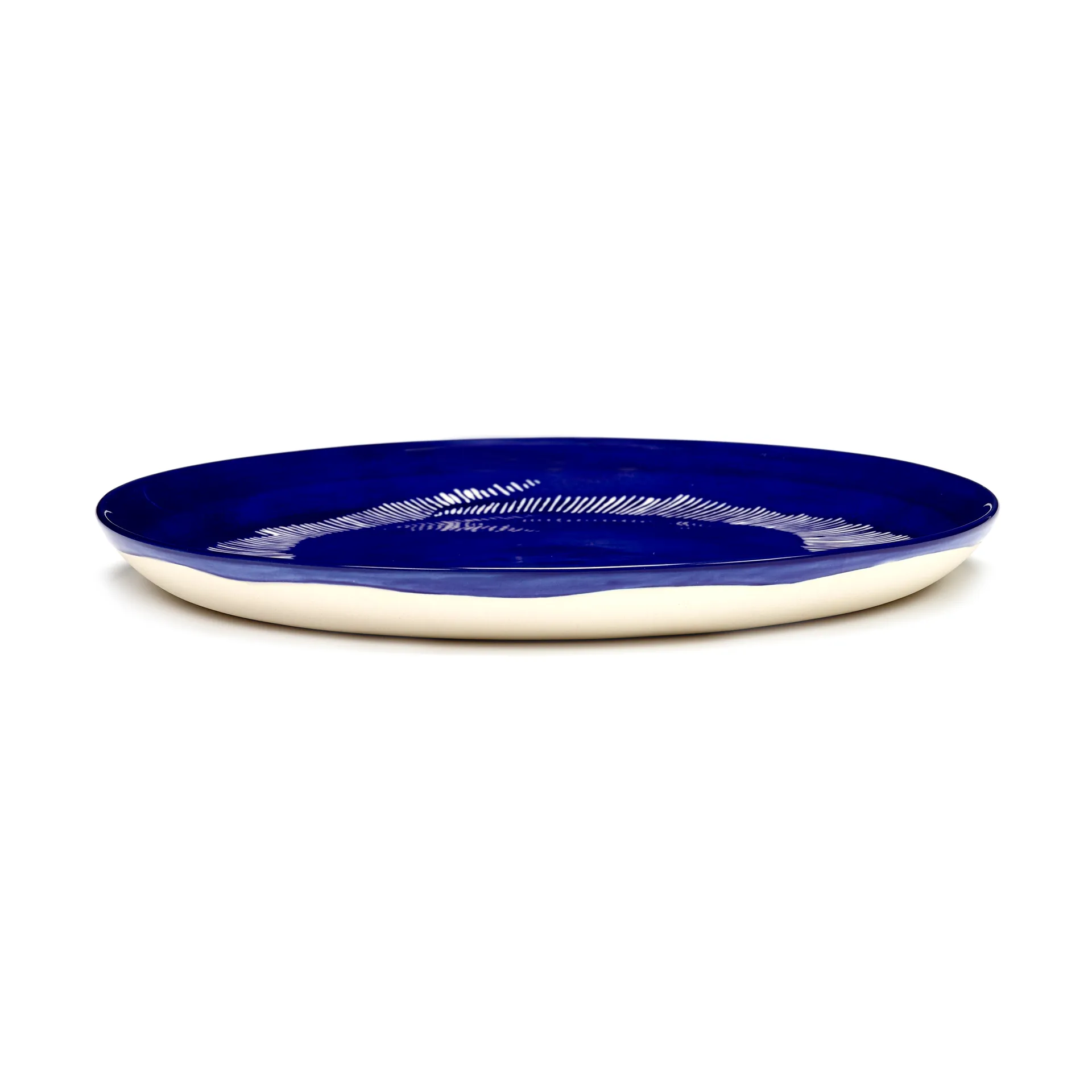 Ottolenghi Feast Teller M Ø22,5 cm 2er Pack, Dark blue stripes-white Serax