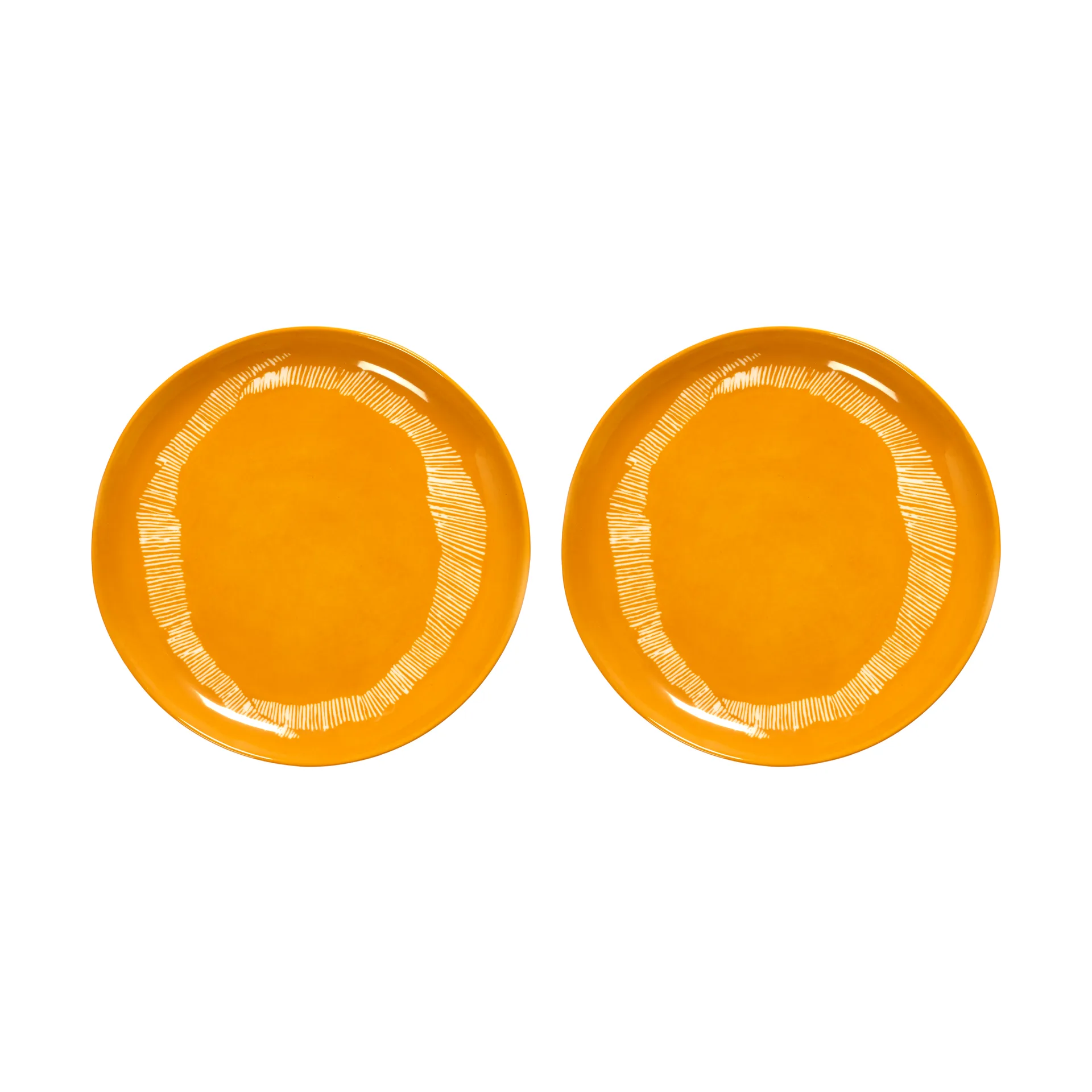 Ottolenghi Feast Teller M Ø22,5 cm 2er Pack, Yellow stripes-white Serax