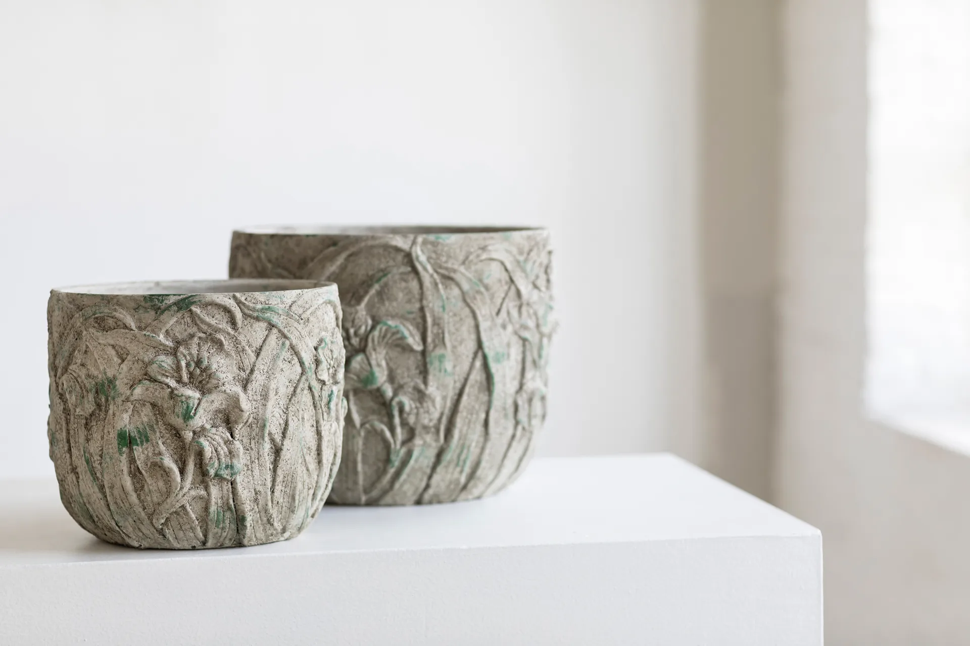 Rustic Blumentopf Blumenmuster M 25,5cm, Grey Serax