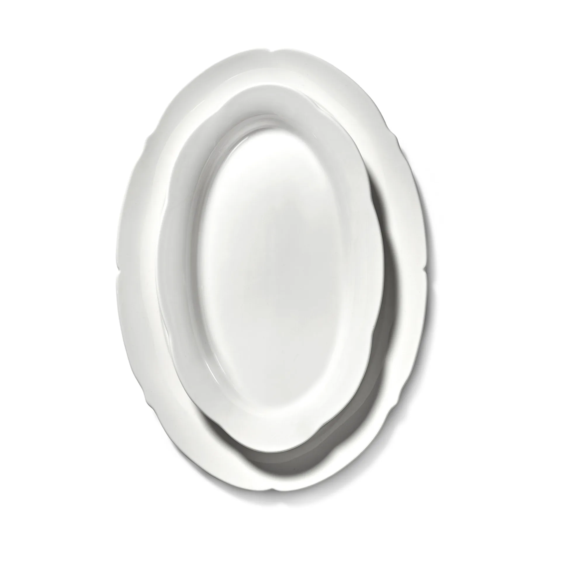 Silhouette ovaler Teller L 21x30 cm 4er pack, White Serax