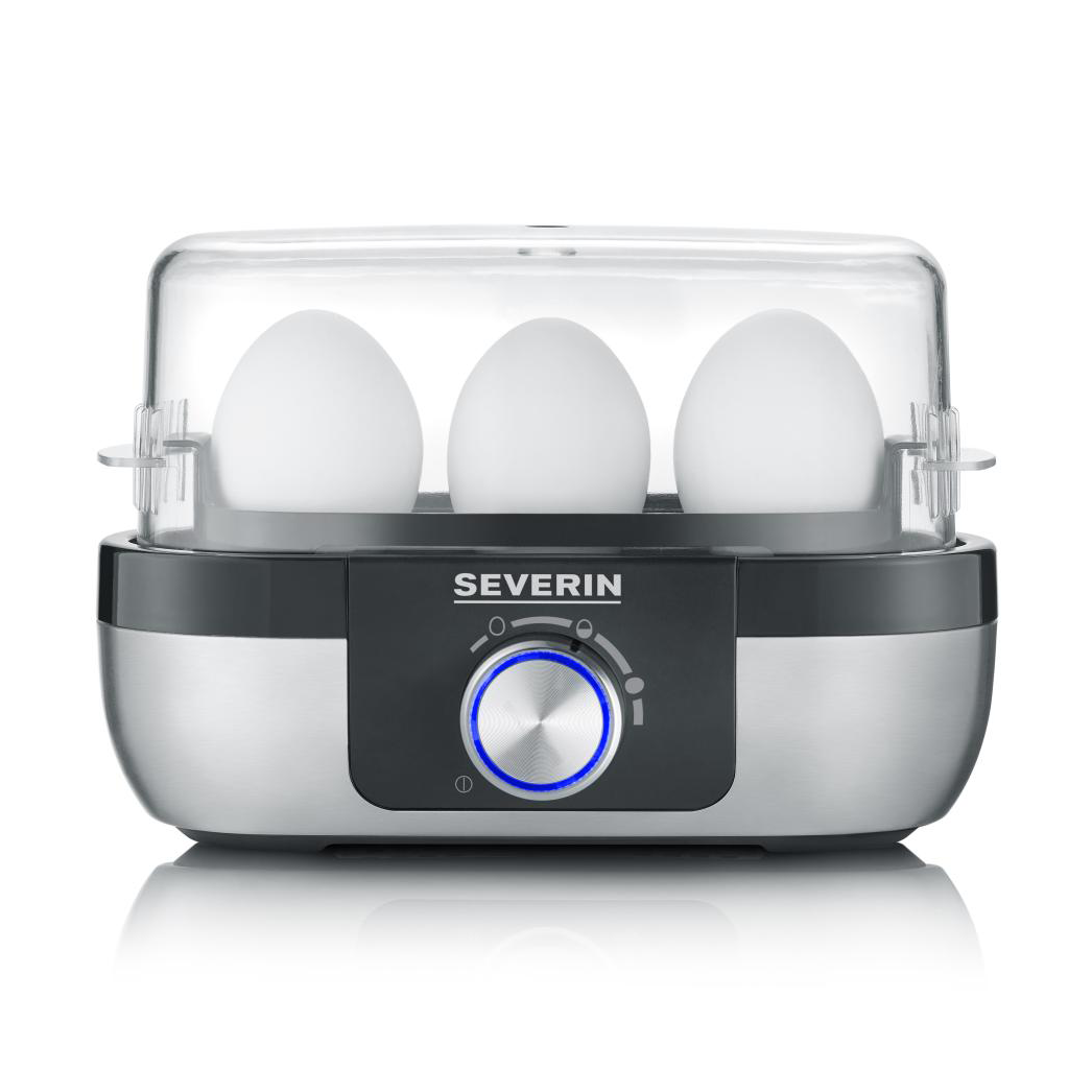 Severin Severin EK 3163 Premium Eierkocher für 1-3 Eier Schwarz-Silber