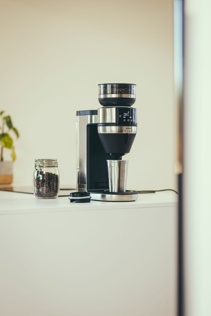 Severin KA 4851 FILKA vollautomatische Kaffeemaschine, Stahl gebürstet-schwarz Severin