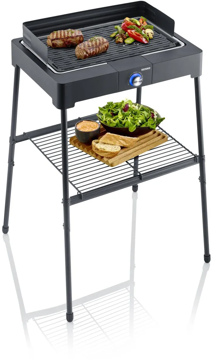 Severin PG 8568 Elektrogrill mit Ständer und Grillplatte