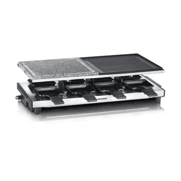 Severin RG 2373 Raclette Deluxe Kombi 8 Pfannen - Silber - Severin
