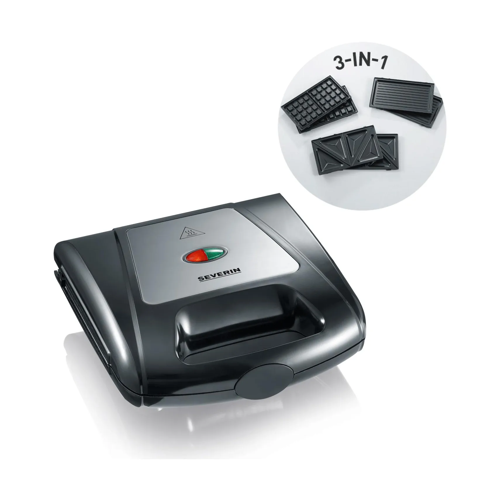Severin SA 2968 Sandwichgrill Multi 3 in 1, Schwarz Severin