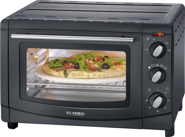 Severin Severin TO 2068 Mini-Ofen mit Pizzastein 20 L Schwarz