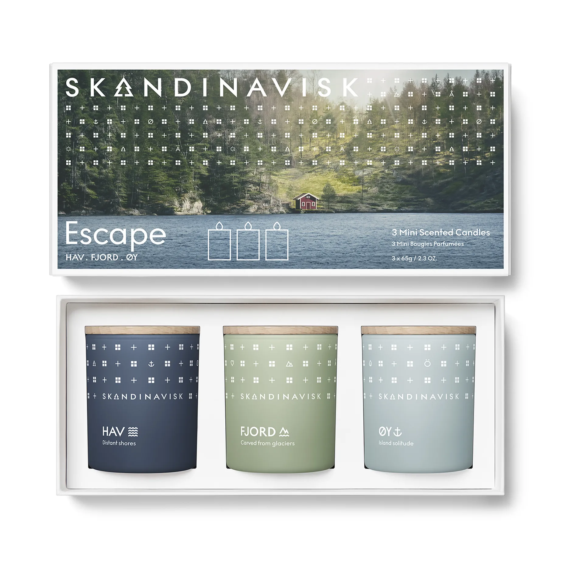 ESCAPE Mini-Duftkerze Geschenkset 3-teilig, 65 g Skandinavisk