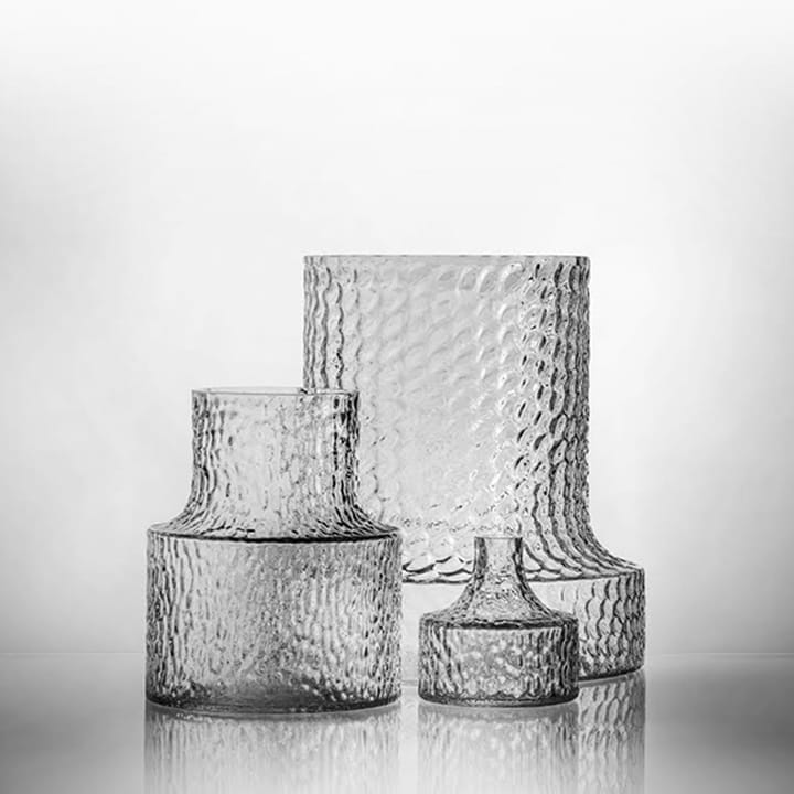 Kolonn Vase strukturiert, 20cm Skrufs Glasbruk