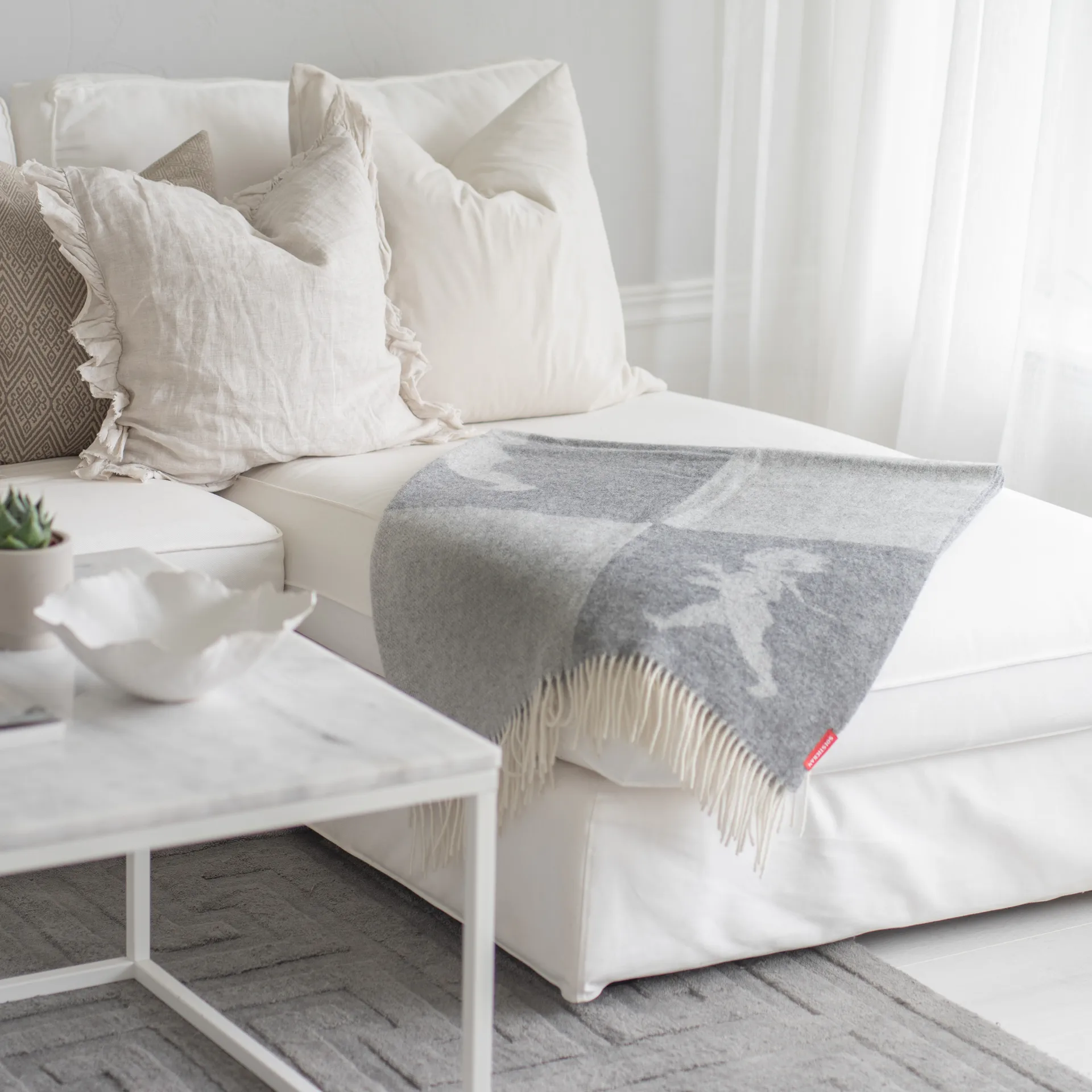 Solstickan Decke Merinowolle 130 x 170 cm, Hellgrau Solstickan Design