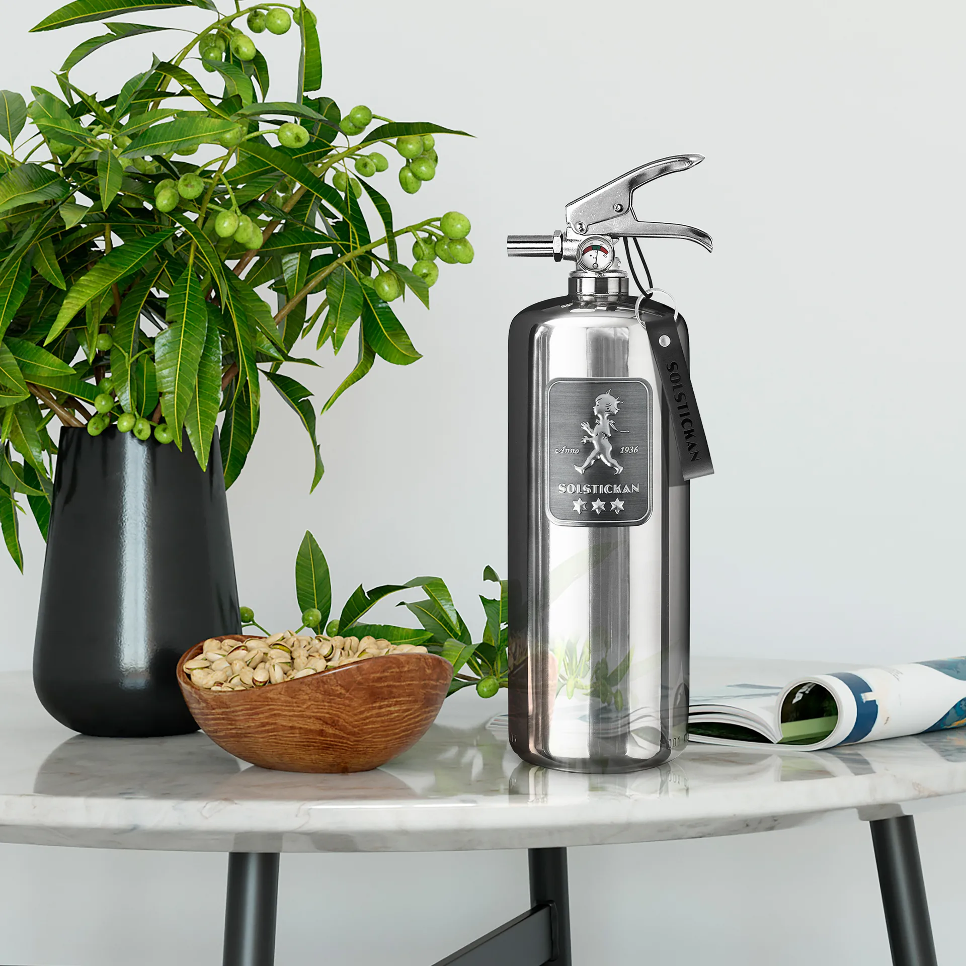 Solstickan Feuerlöscher 2 kg, Design Edition Stahl Solstickan Design