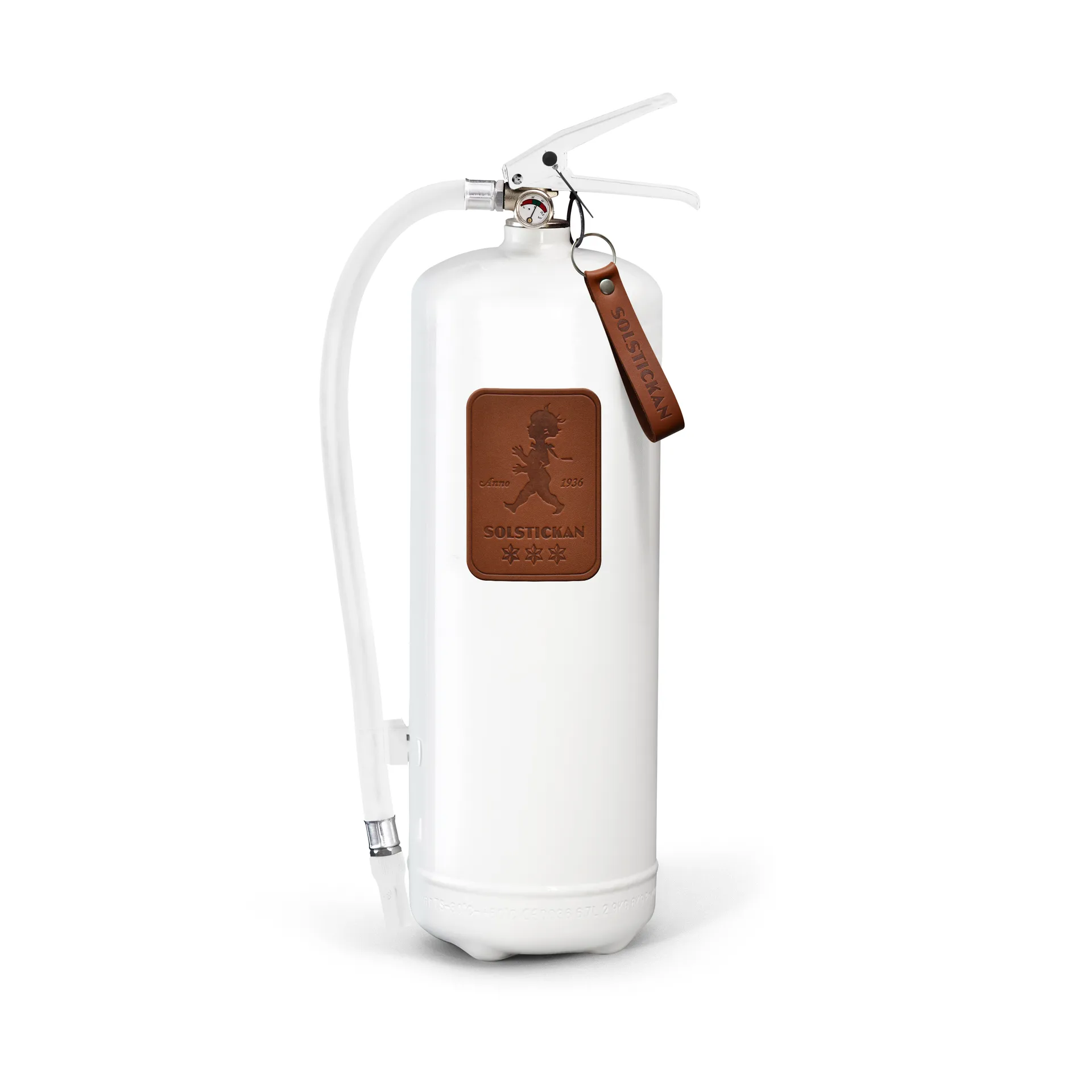 Solstickan Feuerlöscher 6 kg, Weiß-dunkelbraunes Leder Solstickan Design