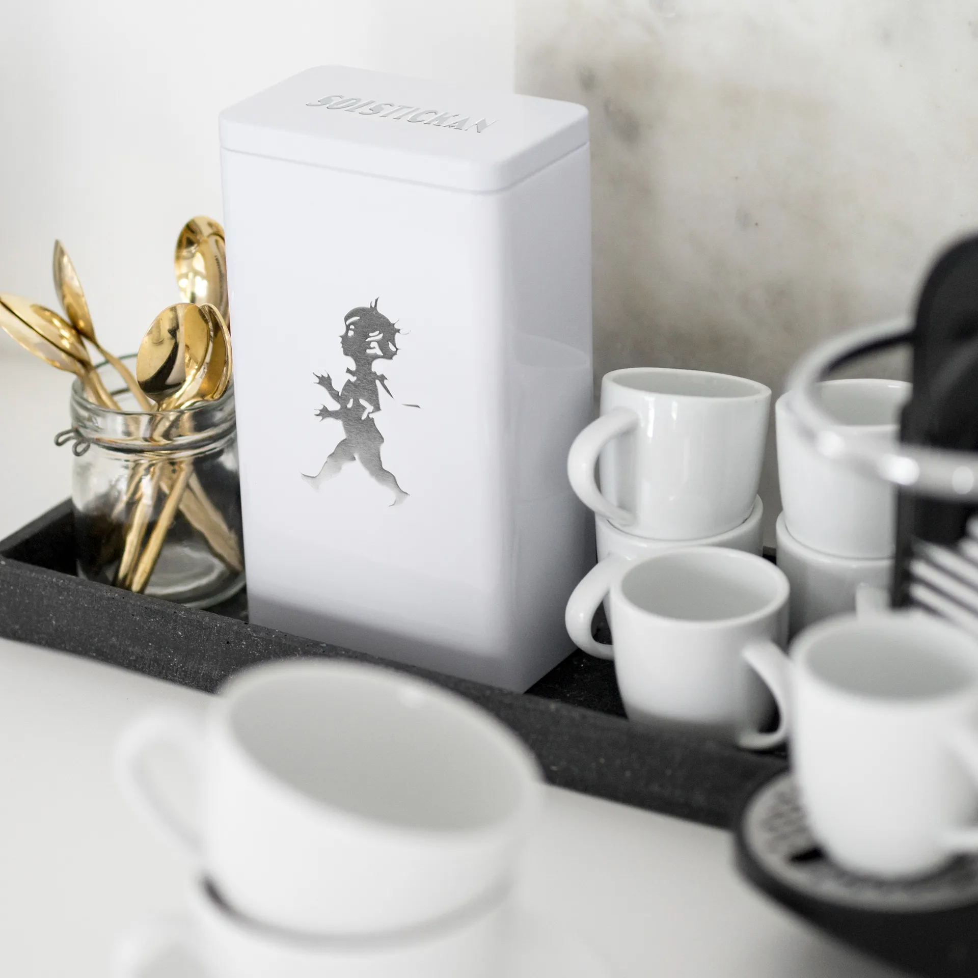 Solstickan Kaffeedose 20,5 cm, Hochglanz weiß Solstickan Design
