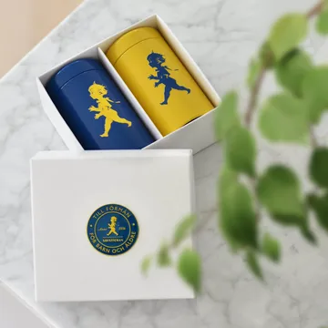 Solstickan Zündholzröhren 2er-Pack Geschenkverpackung - Gelb, Blau - Solstickan Design