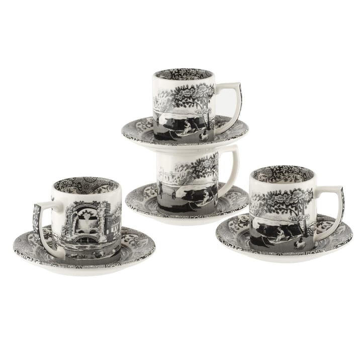 Black Italian Espressotasse  4er Pack, 9cl Spode