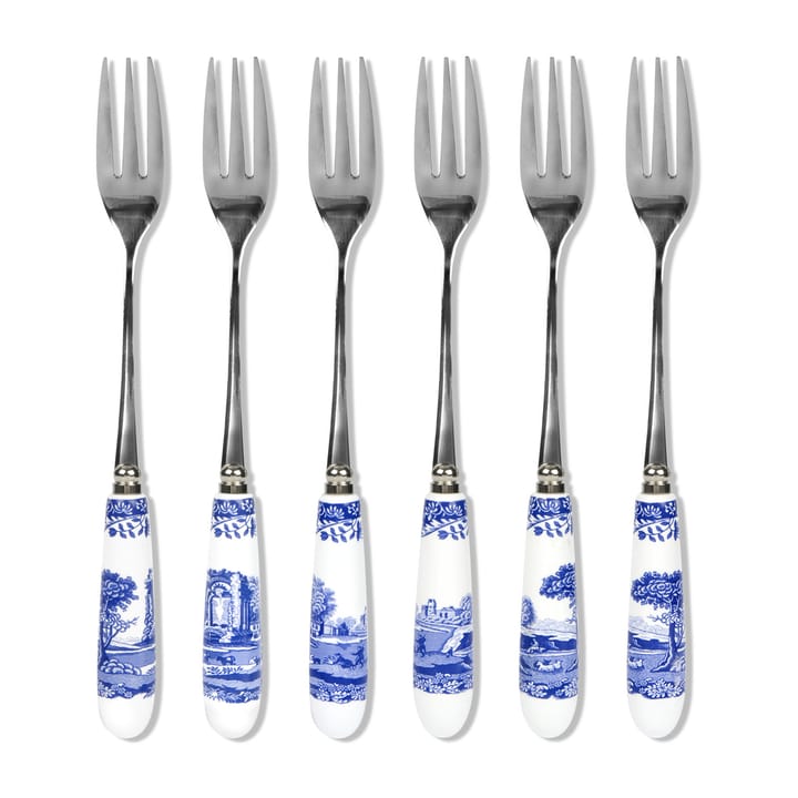 Blue Italian Dessertgabel 6er Pack - Keramik-Edelstahl - Spode