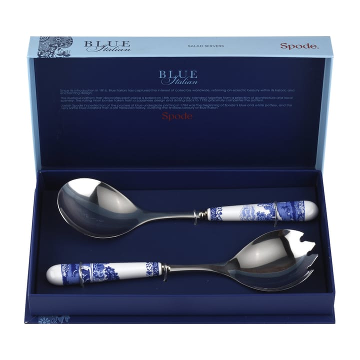 Blue Italian Salatbesteck 2 Teile, Keramik-Edelstahl Spode