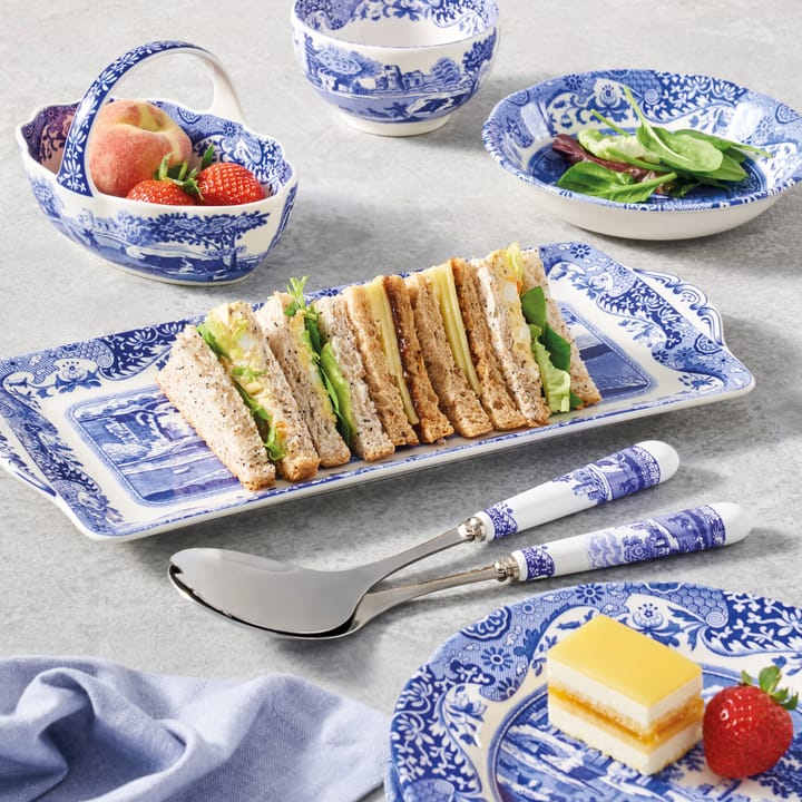 Blue Italian Salatbesteck 2 Teile, Keramik-Edelstahl Spode