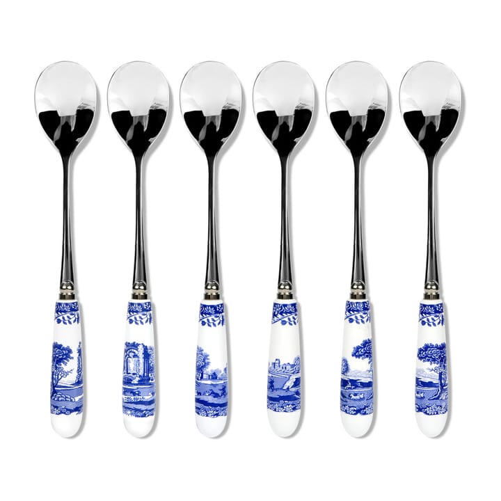 Blue Italian Teelöffel 6er Pack - Keramik-Edelstahl - Spode