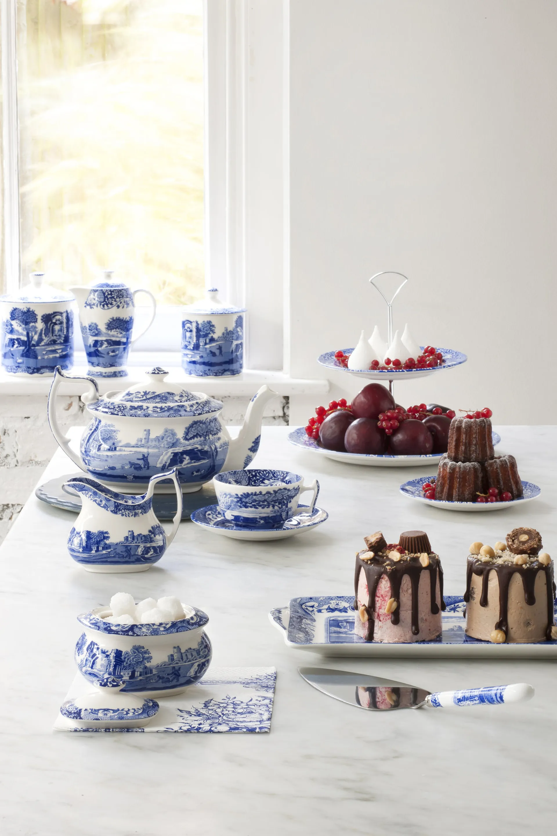 Blue Italian Tortenheber 25cm, Keramik-Edelstahl Spode