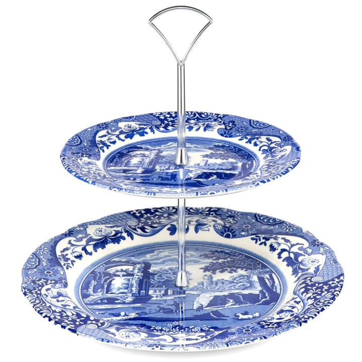 Blue Italian Tortenständer, 2 våningar Spode