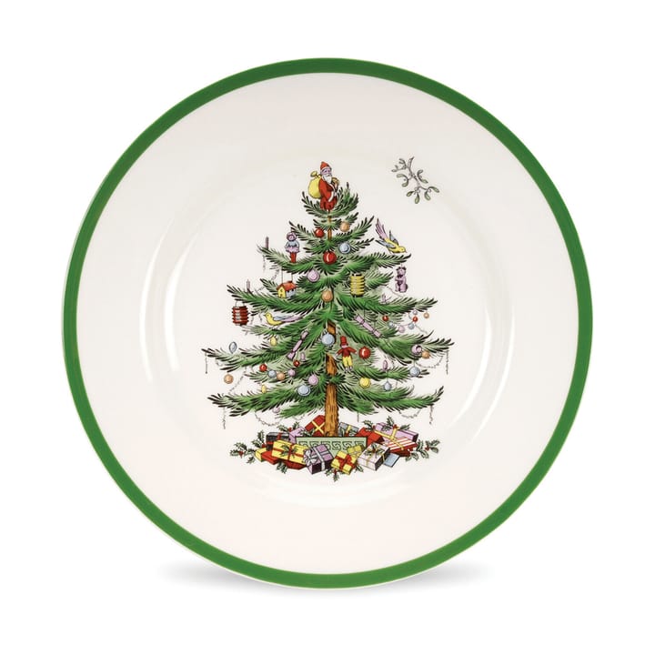 Christmas Tree Teller Ø27 cm, White-green-red Spode