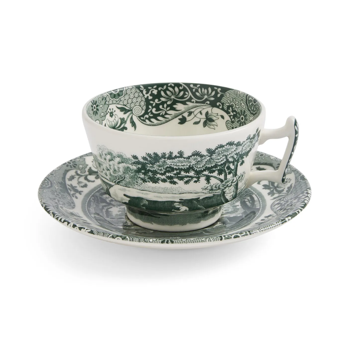 Heritage Green Italian Tasse mit Untertasse, Grün, 0,2 l Spode