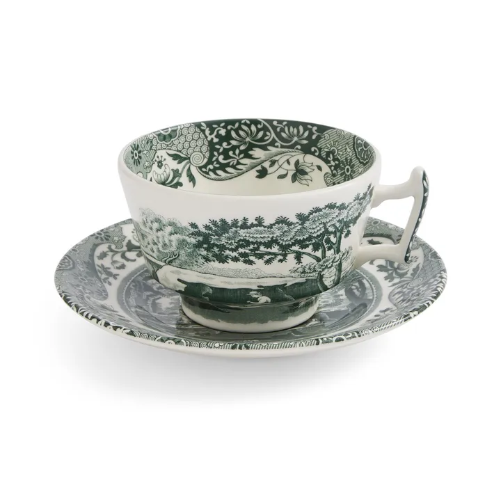 Heritage Green Italian Tasse mit Untertasse - Grün, 0,2 l - Spode