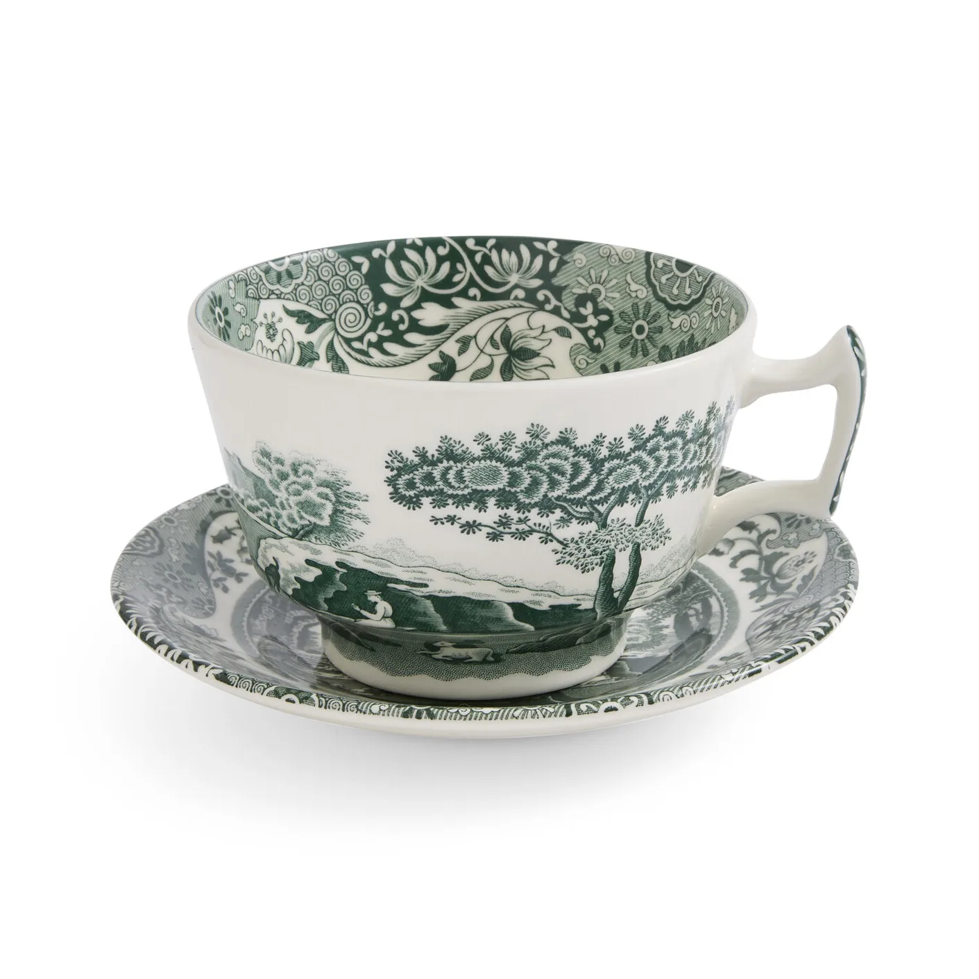 Heritage Green Italian Tasse mit Untertasse, Grün, Frühstück, 0,28 l Spode