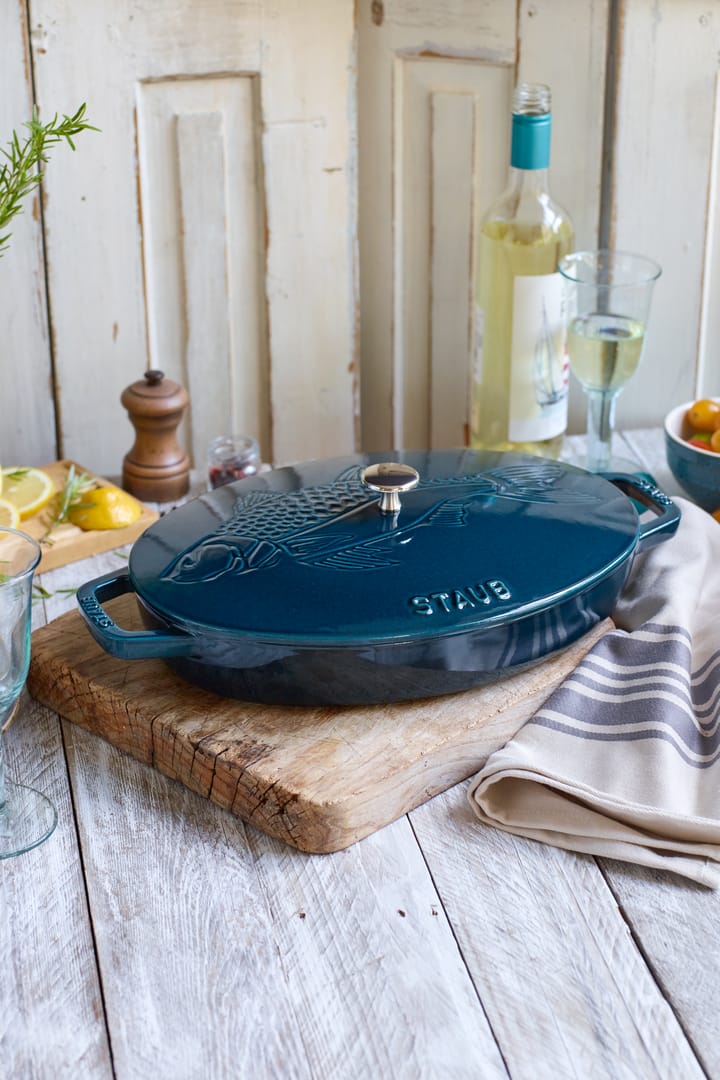 La Mer ovaler Topf, drei Lagen Emaille, 32cm STAUB